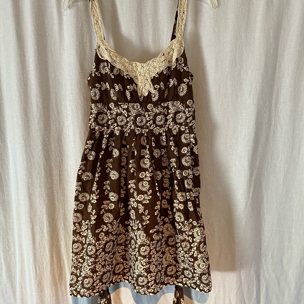 Summer Brown Floral Dress